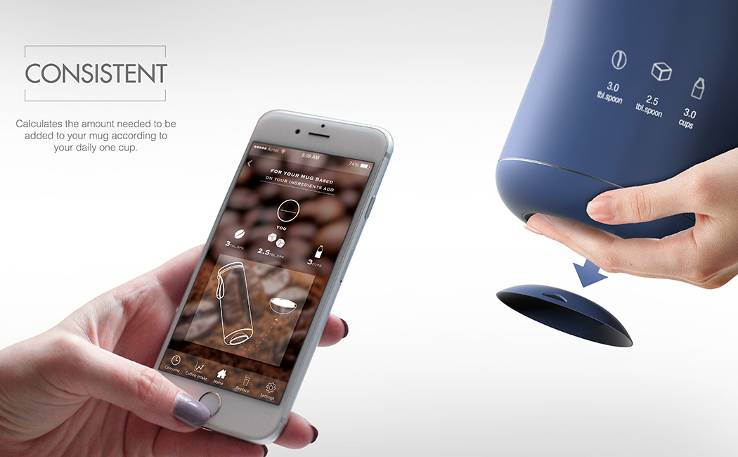 Smart coffee cup，app，Excessive reminder，Prevent scalding，