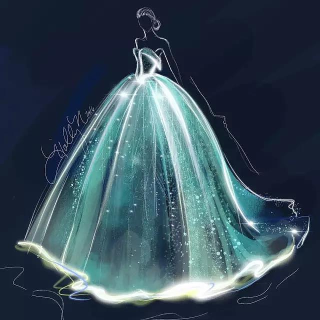 fashion，Illustration，full dress，Design，female sex，