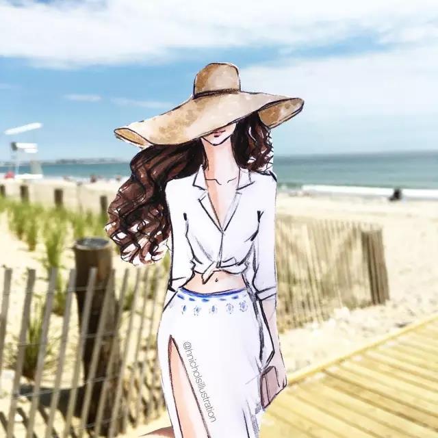 fashion，Illustration，full dress，Design，female sex，