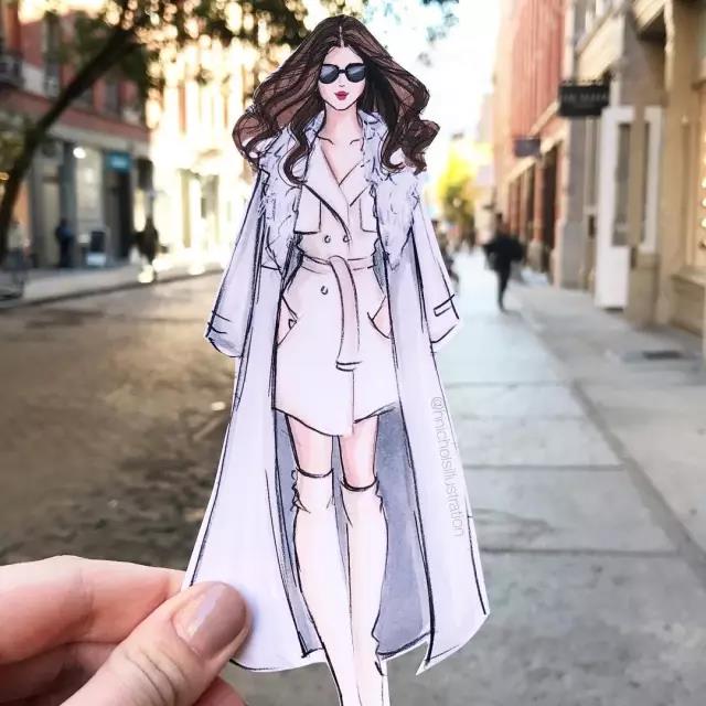 fashion，Illustration，full dress，Design，female sex，