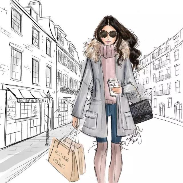 fashion，Illustration，full dress，Design，female sex，