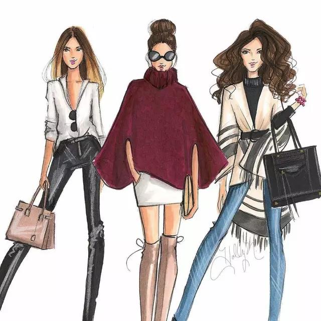 fashion，Illustration，full dress，Design，female sex，