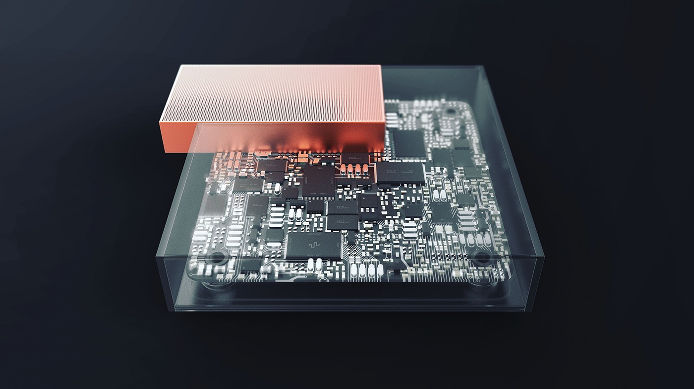 Dustin Lee，TV set top box，translucent，