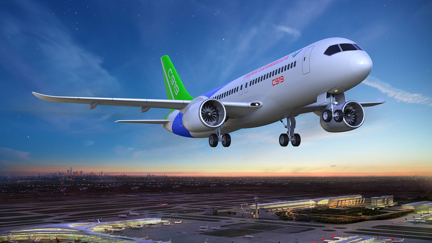 C919，model airplane，aircraft，vehicle，