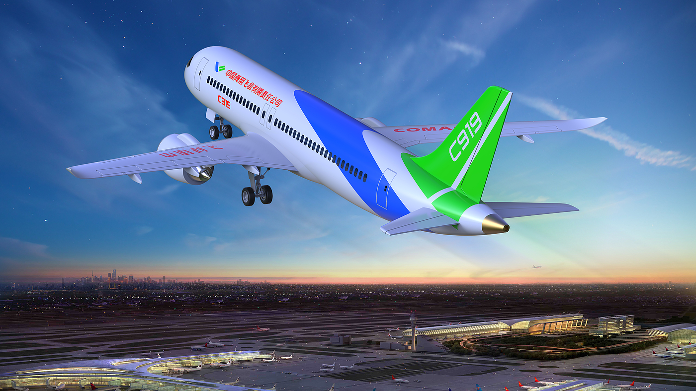 C919，model airplane，aircraft，vehicle，