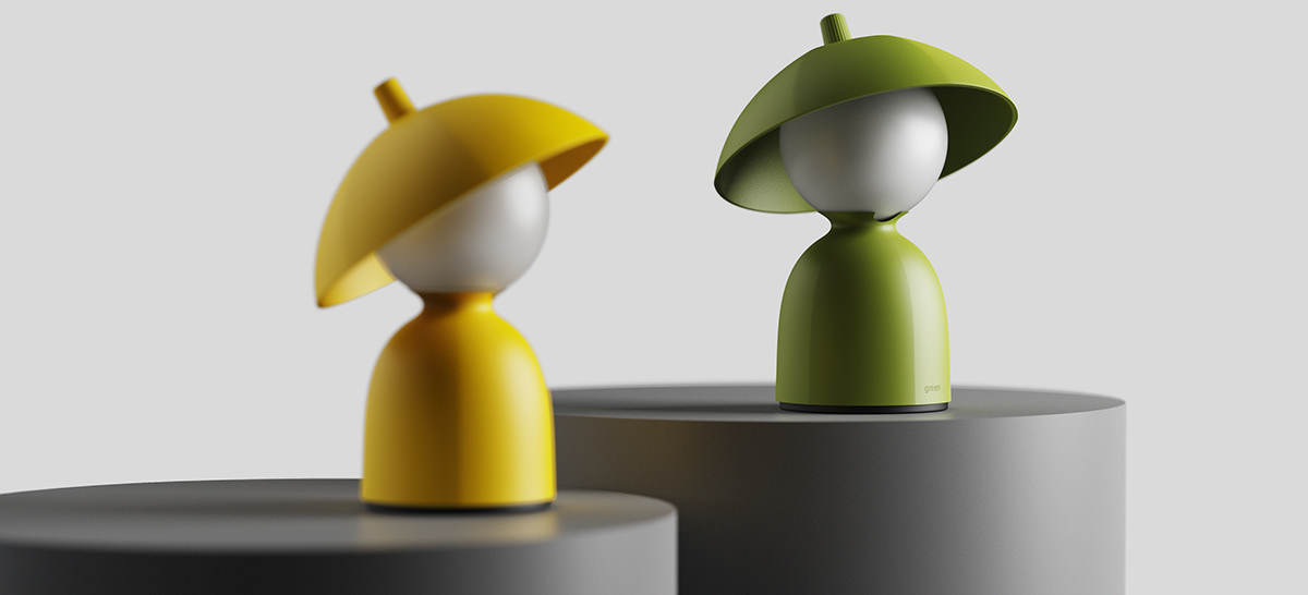 Desk lamp，Innocence，Art，yellow，