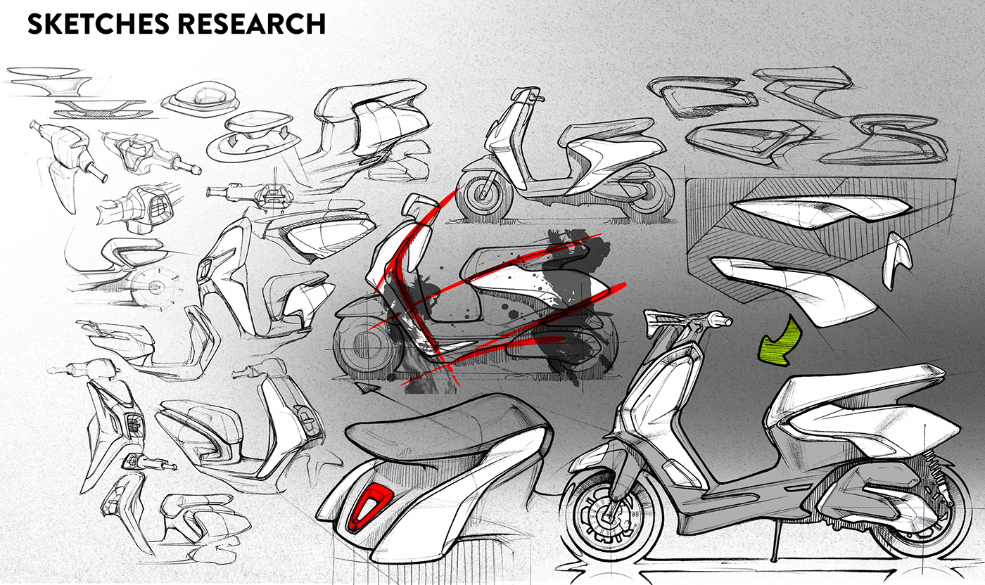 Scooter，yamaha，sketch，