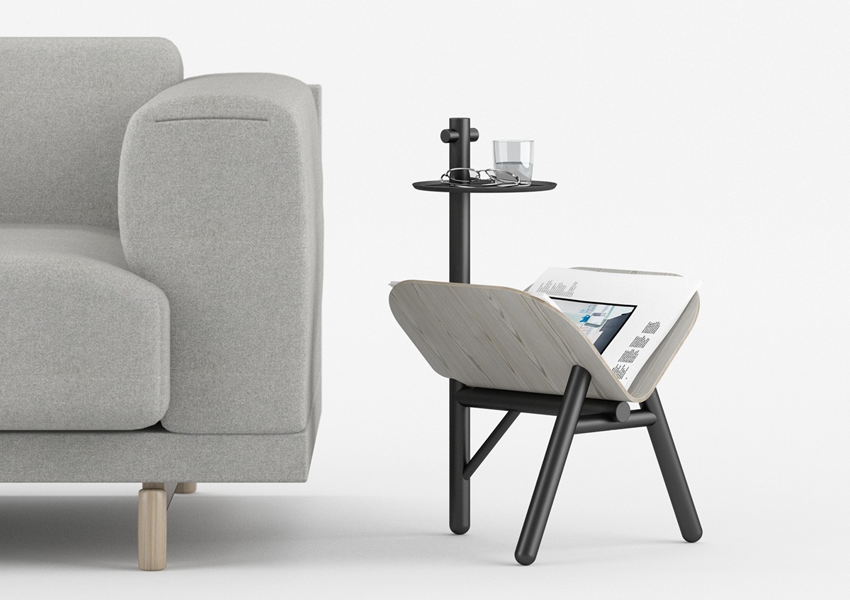 Magazine rack，Side table，Integrated，
