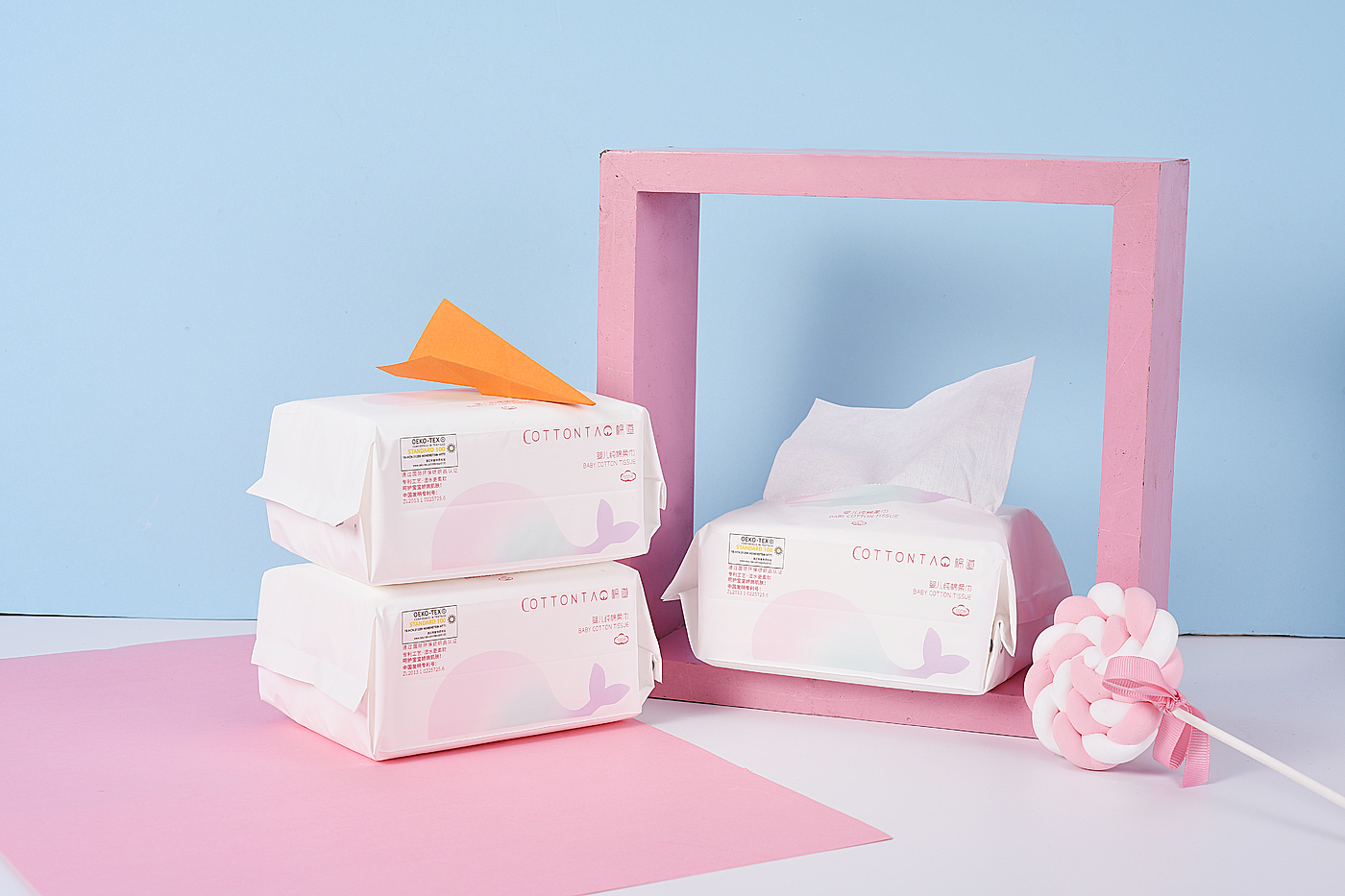 Cotton soft towel, packaging, product design，