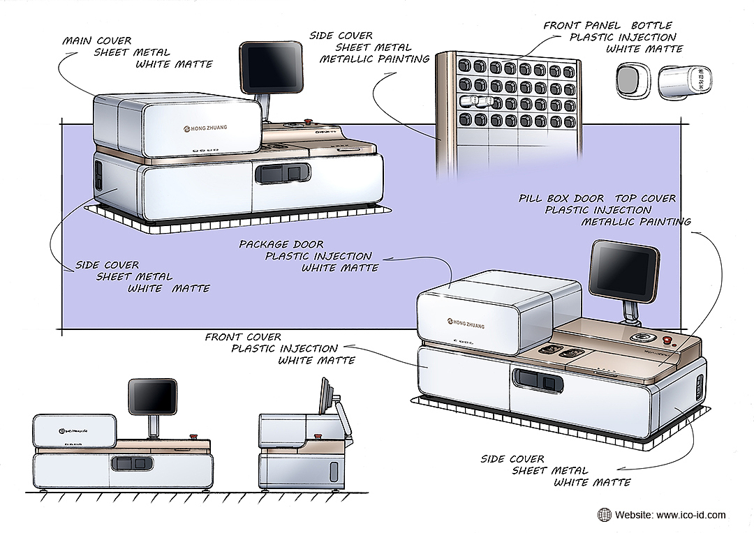 medical apparatus and instruments，Traditional Chinese Medicine，Recipe machine，product design，Appearance design，