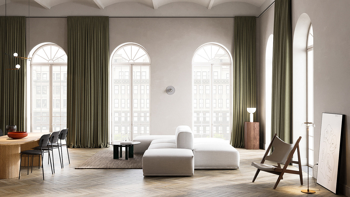 Brussels Apartments，BRUSSELS APARTMENT，Architectural visualization，