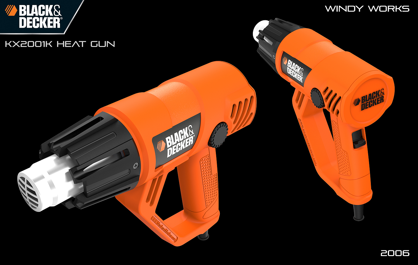 BLACK & DECKER，industrial design，Hot air gun，tool，