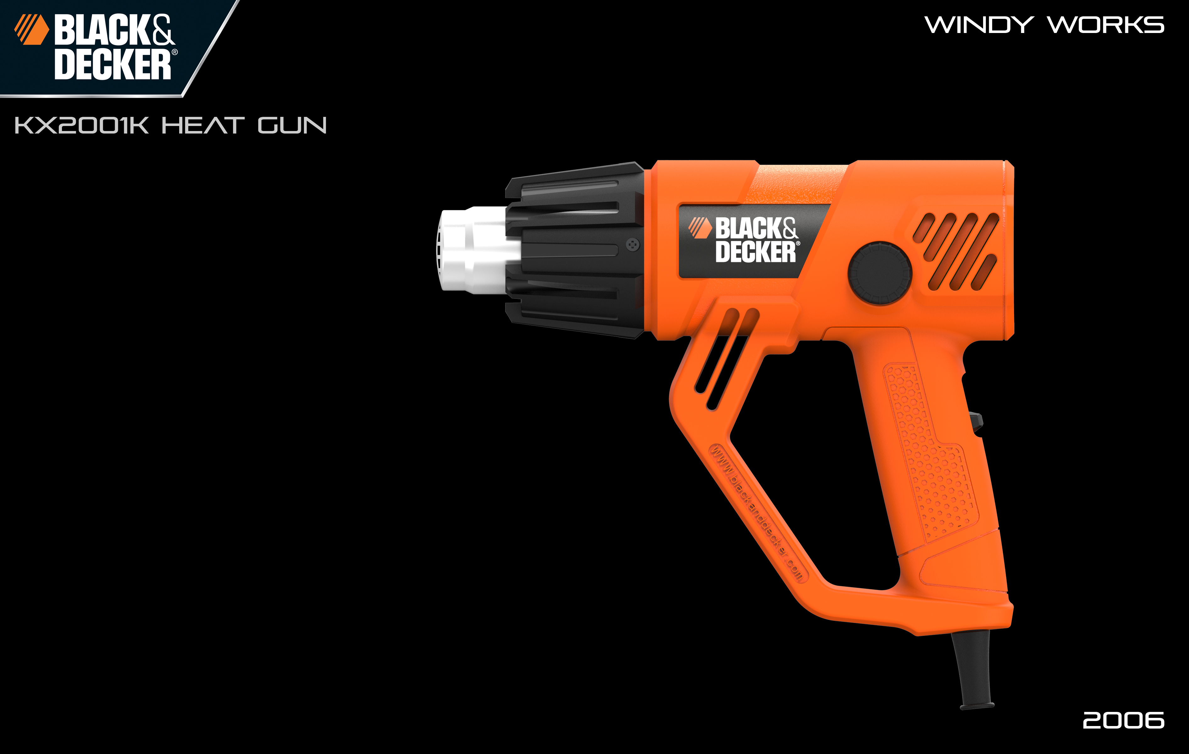 BLACK & DECKER，industrial design，Hot air gun，tool，