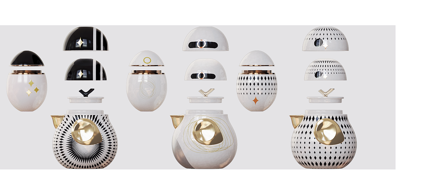 product design，industrial design，Tea set design，Portable teapot，