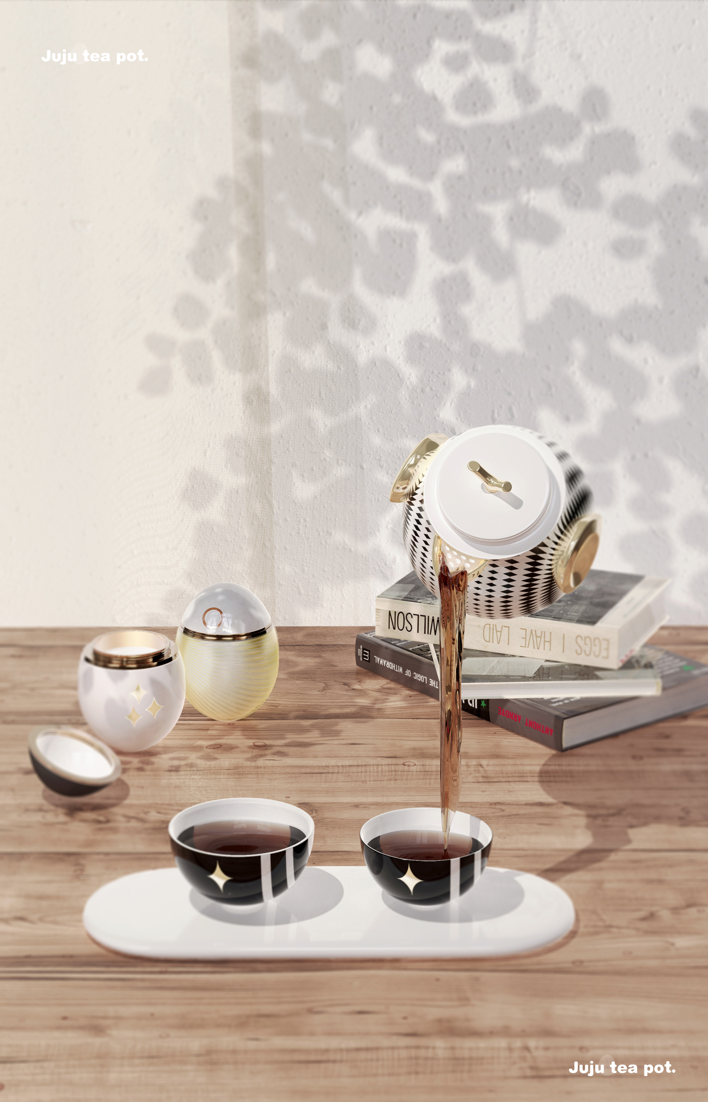 product design，industrial design，Tea set design，Portable teapot，