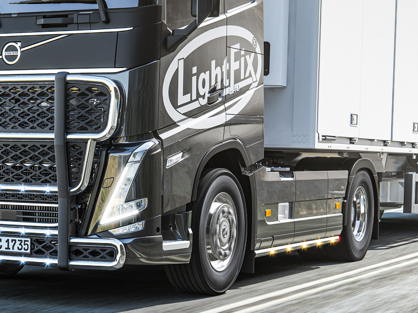 truck，cgi，Volvo，parts，Lamp pole，