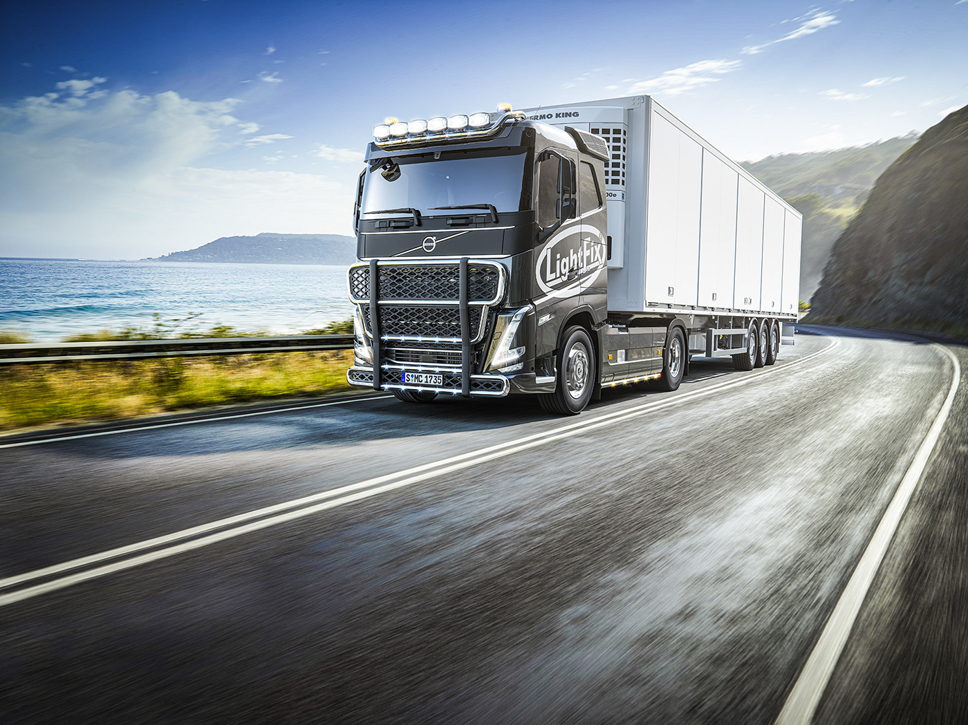 truck，cgi，Volvo，parts，Lamp pole，