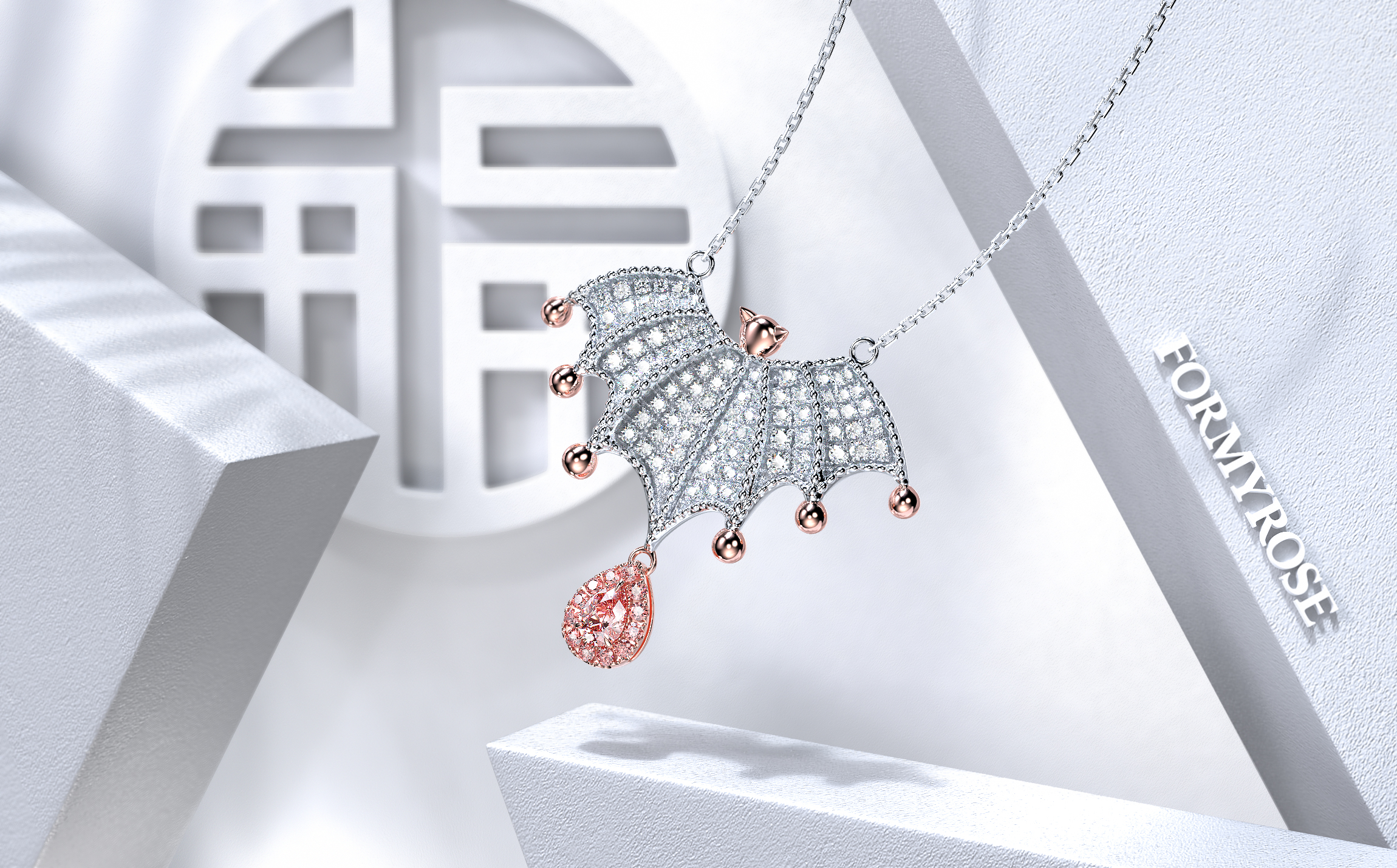 Jewelry rendering，keyshot，octane，Diamonds，Caibao，Jewelry design，