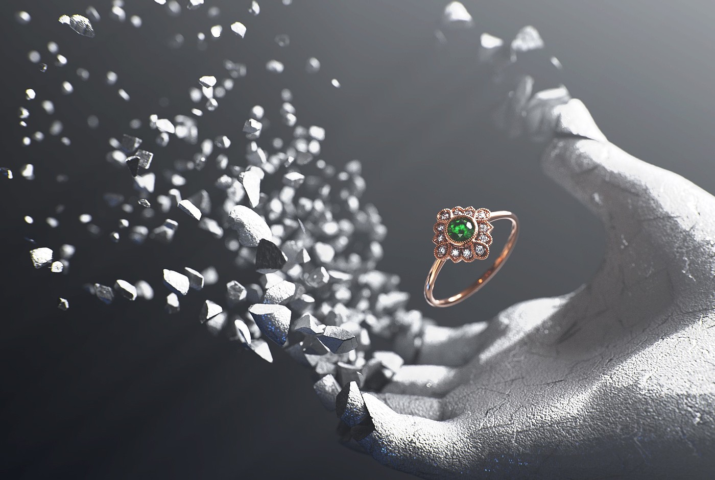 Jewelry rendering，keyshot，octane，Diamonds，Caibao，Jewelry design，