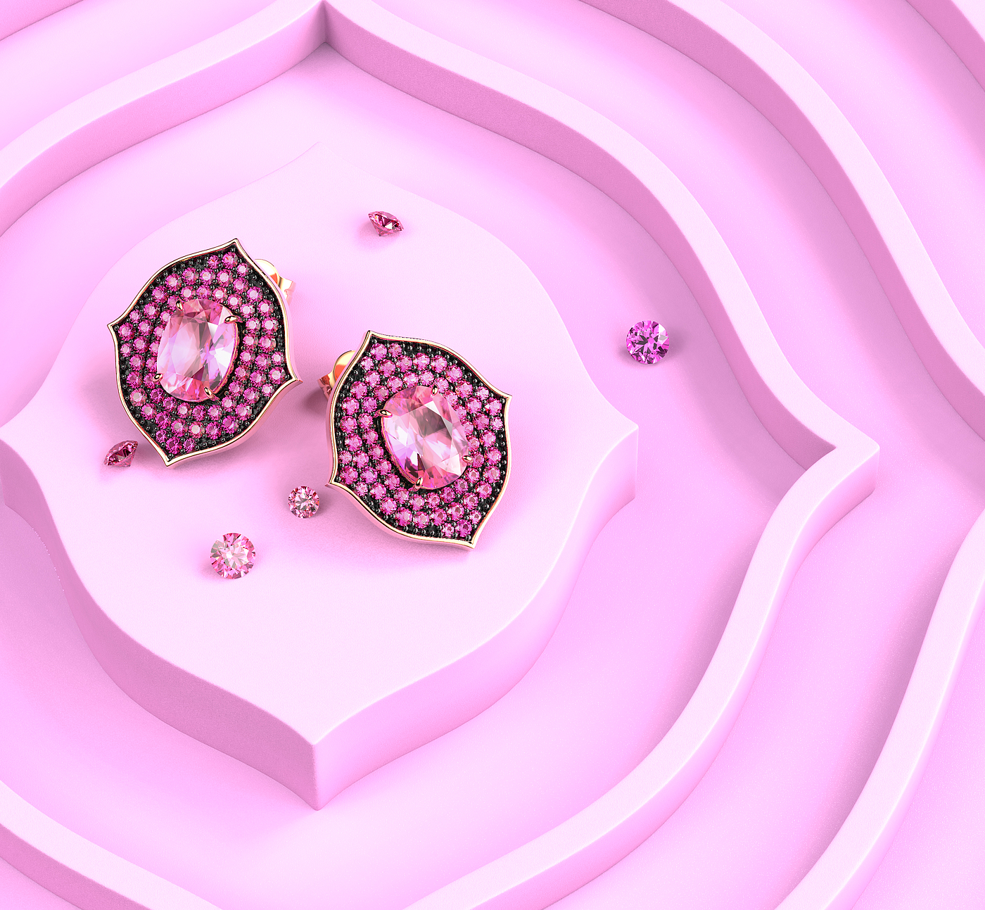 Jewelry rendering，keyshot，octane，Diamonds，Caibao，Jewelry design，