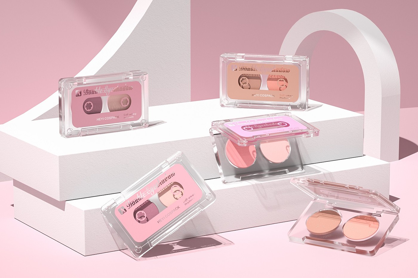 Double Eyeshadow，Cosmetic packaging materials，Retro style，