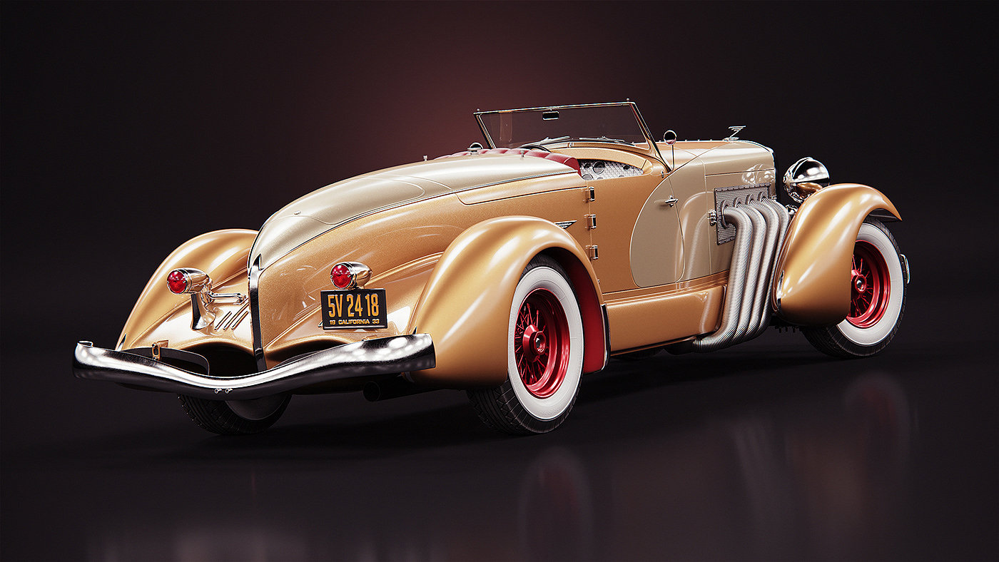 automobile，classic，cgi，3D model，