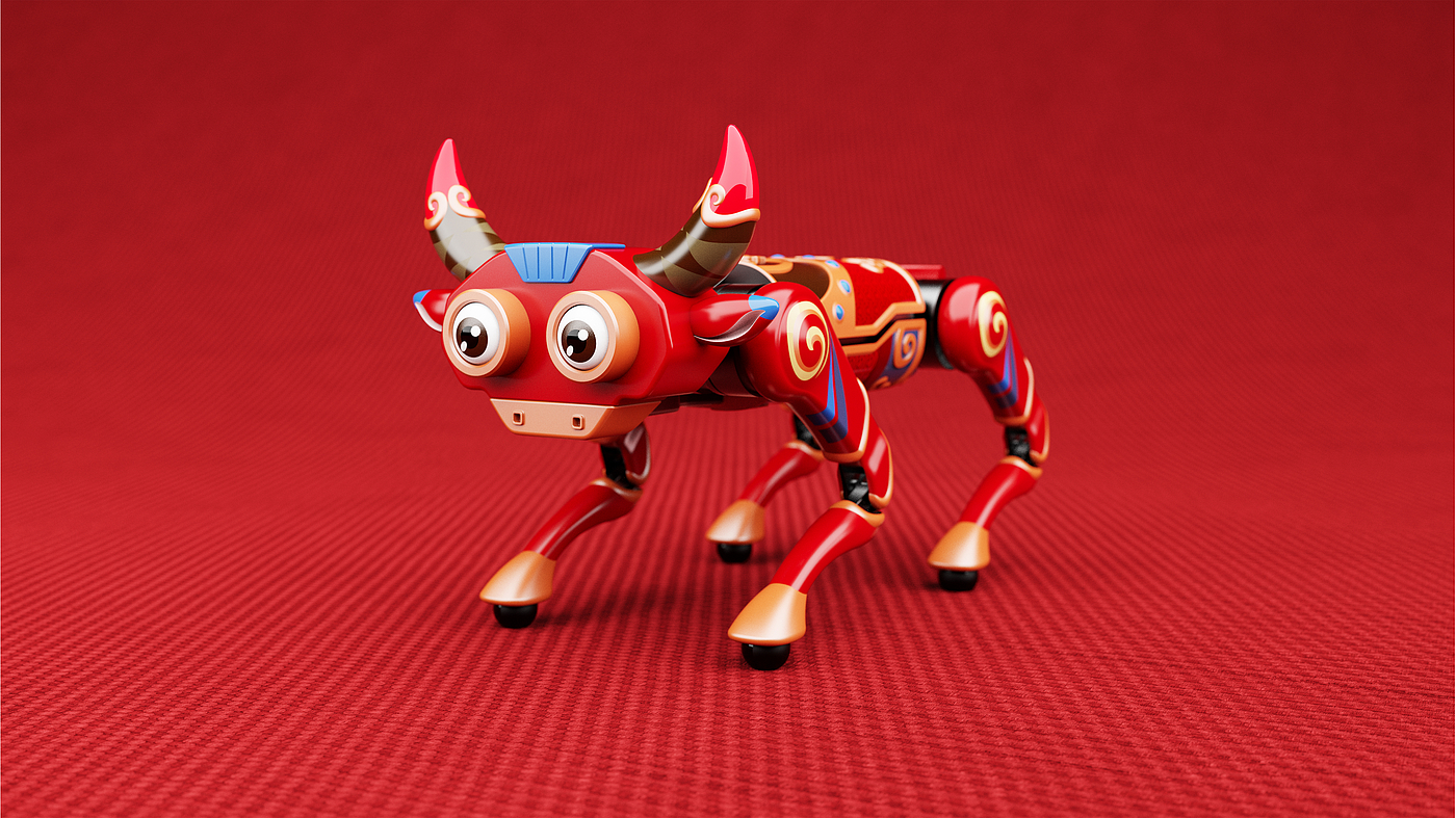 Robot dog，Quadruped bionic machinery，Machine cow，Working cattle，Unitree，Render，animation，