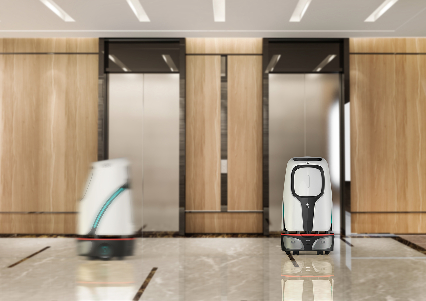 Service robot，robot，industrial design，Distribution robot，Appearance design，Hand drawn，product design，Hotel robot，