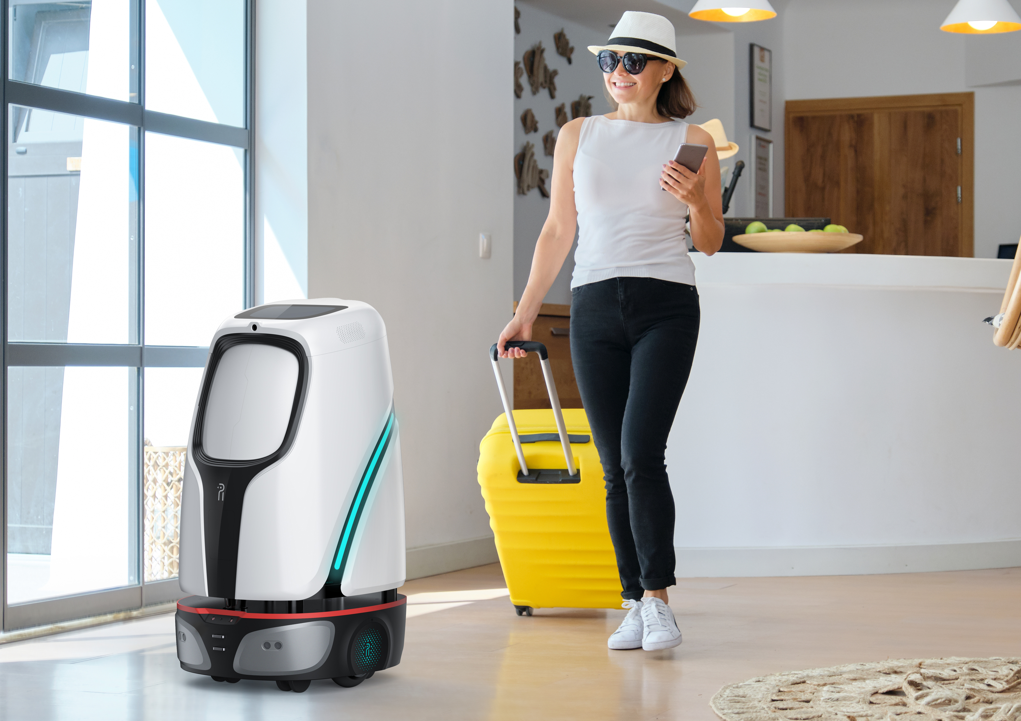 Service robot，robot，industrial design，Distribution robot，Appearance design，Hand drawn，product design，Hotel robot，