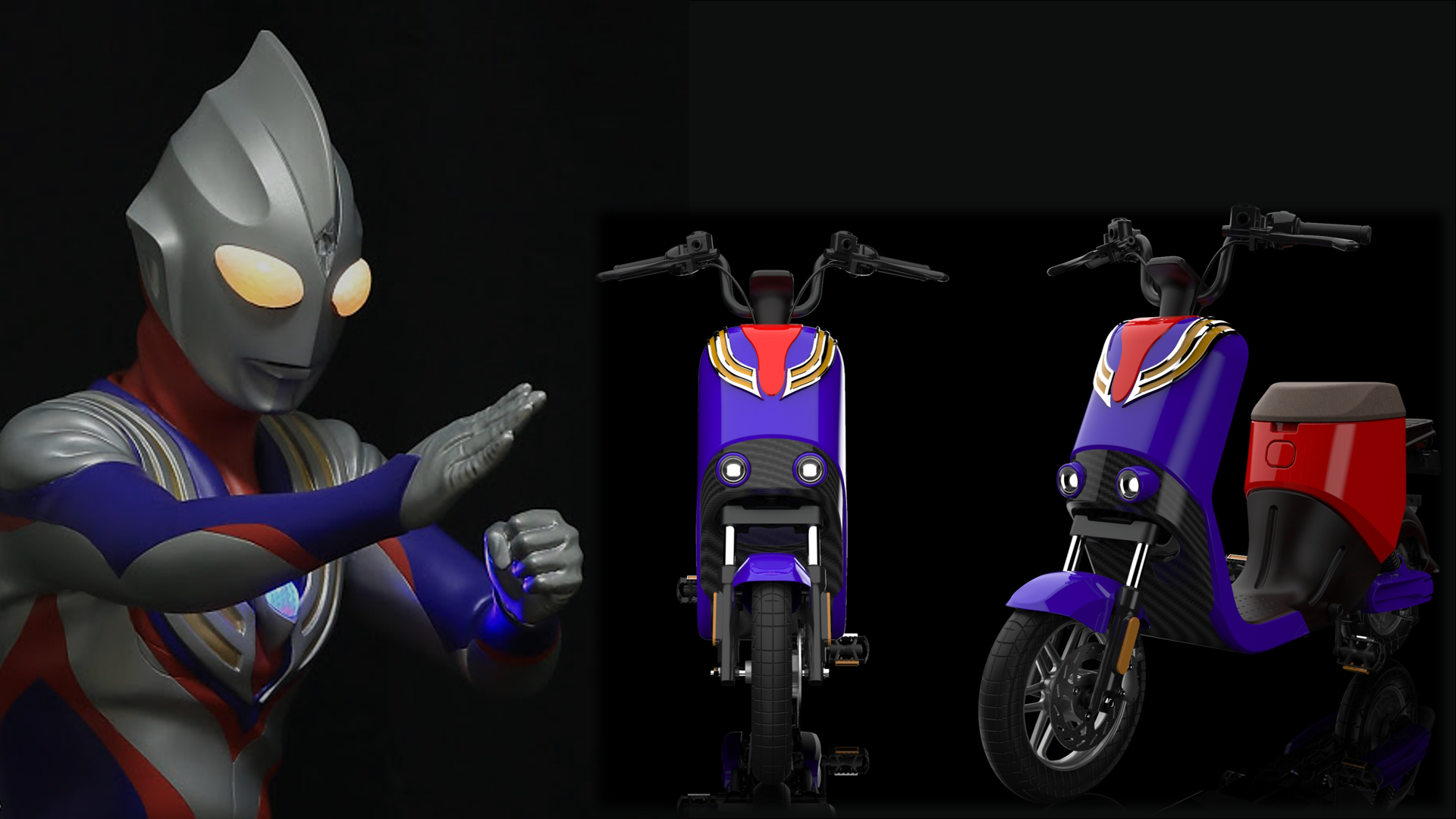 Electric two wheeled vehicle，UG modeling，Sense of science and technology，Keyshot rendering，