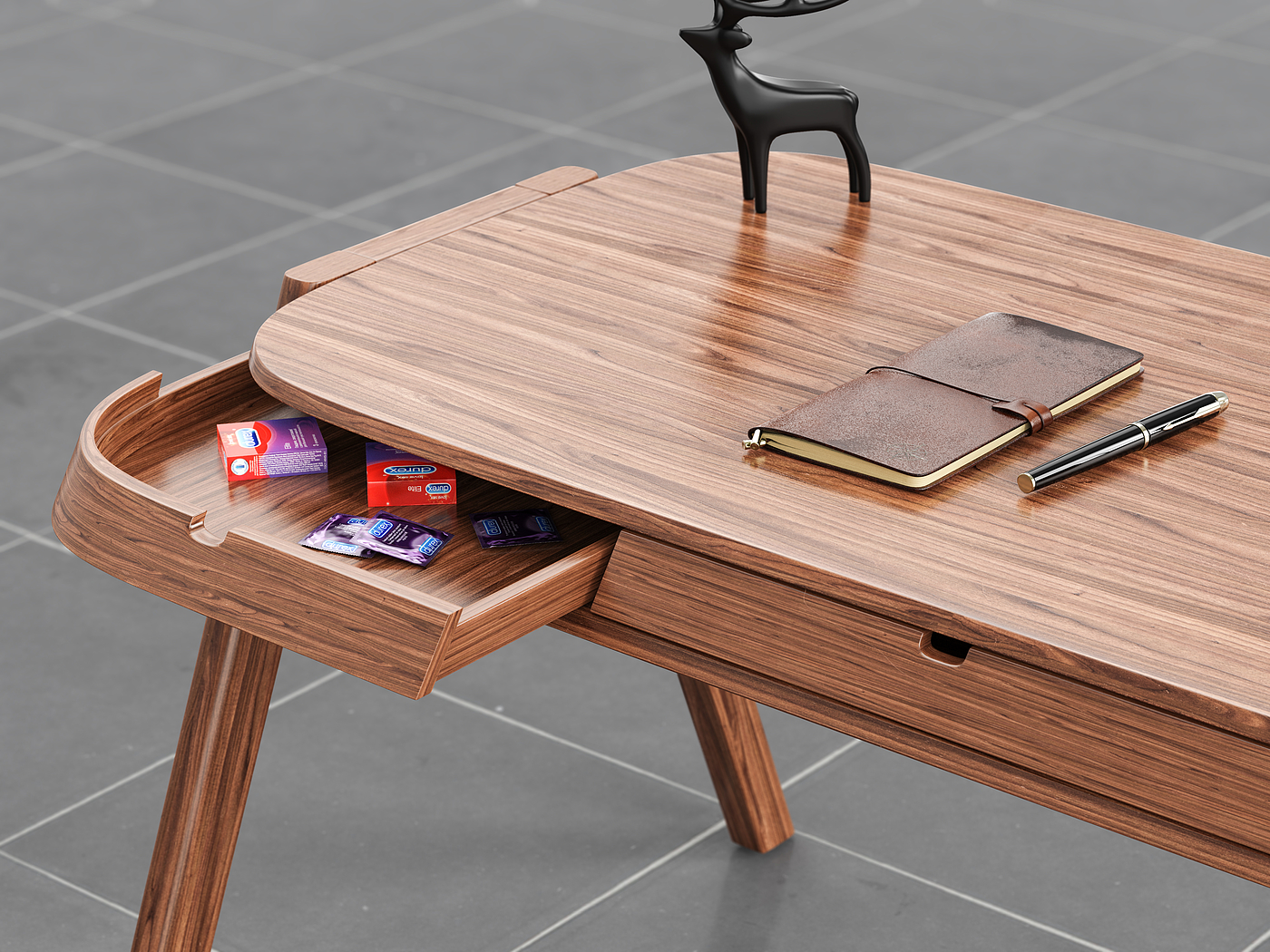 Solid wood table，