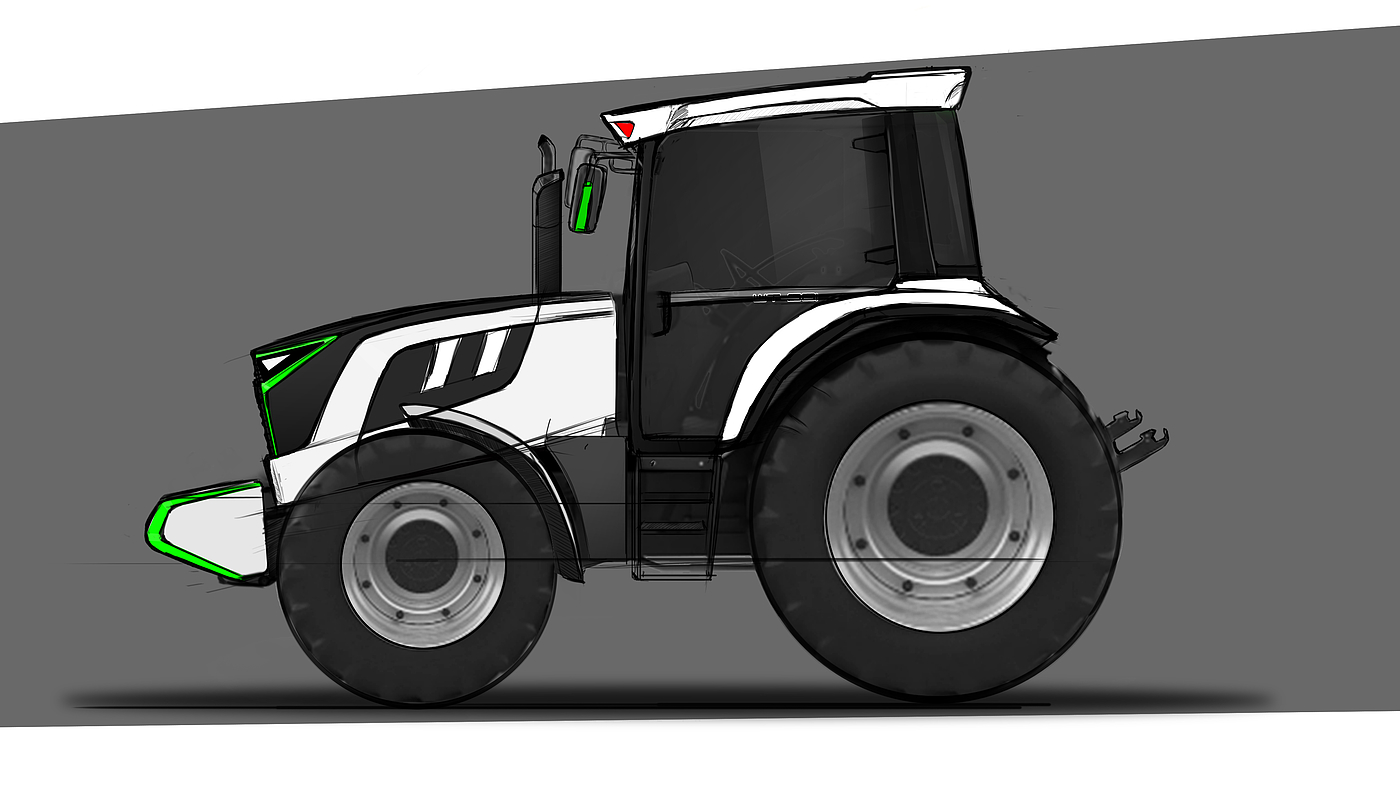 Tractor, appearance design, industrial design，