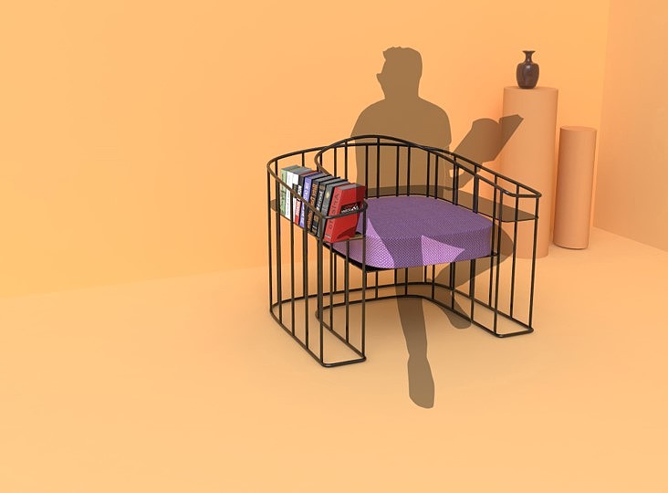 multi-function，Home Furnishing，Reduced geometry，Leisure chair，bookshelf，Store things，