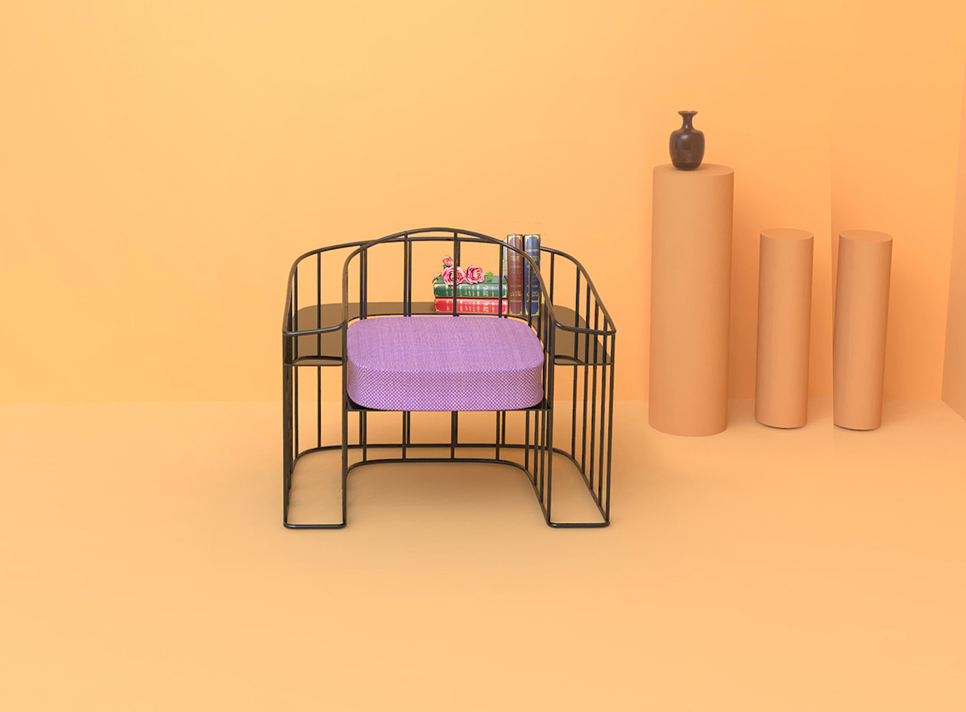 multi-function，Home Furnishing，Reduced geometry，Leisure chair，bookshelf，Store things，