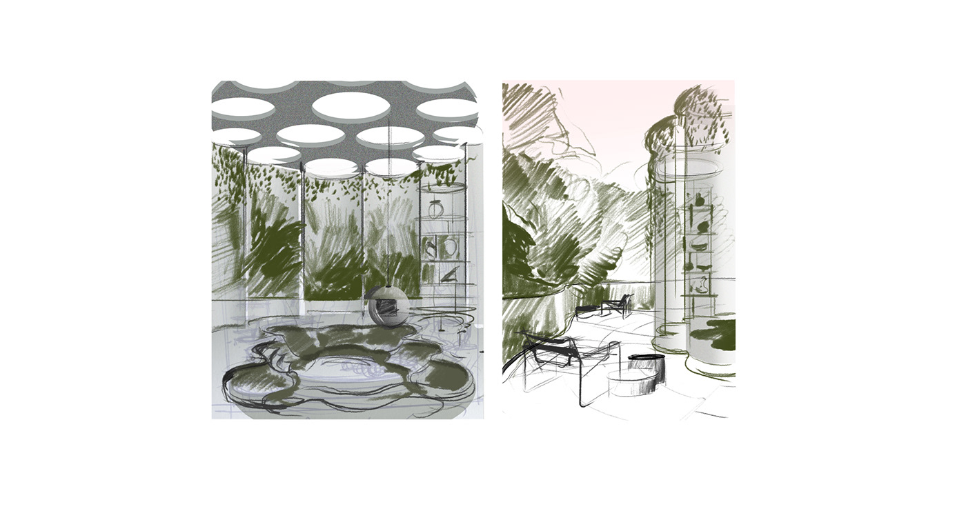 villa，past times，future，abstract，