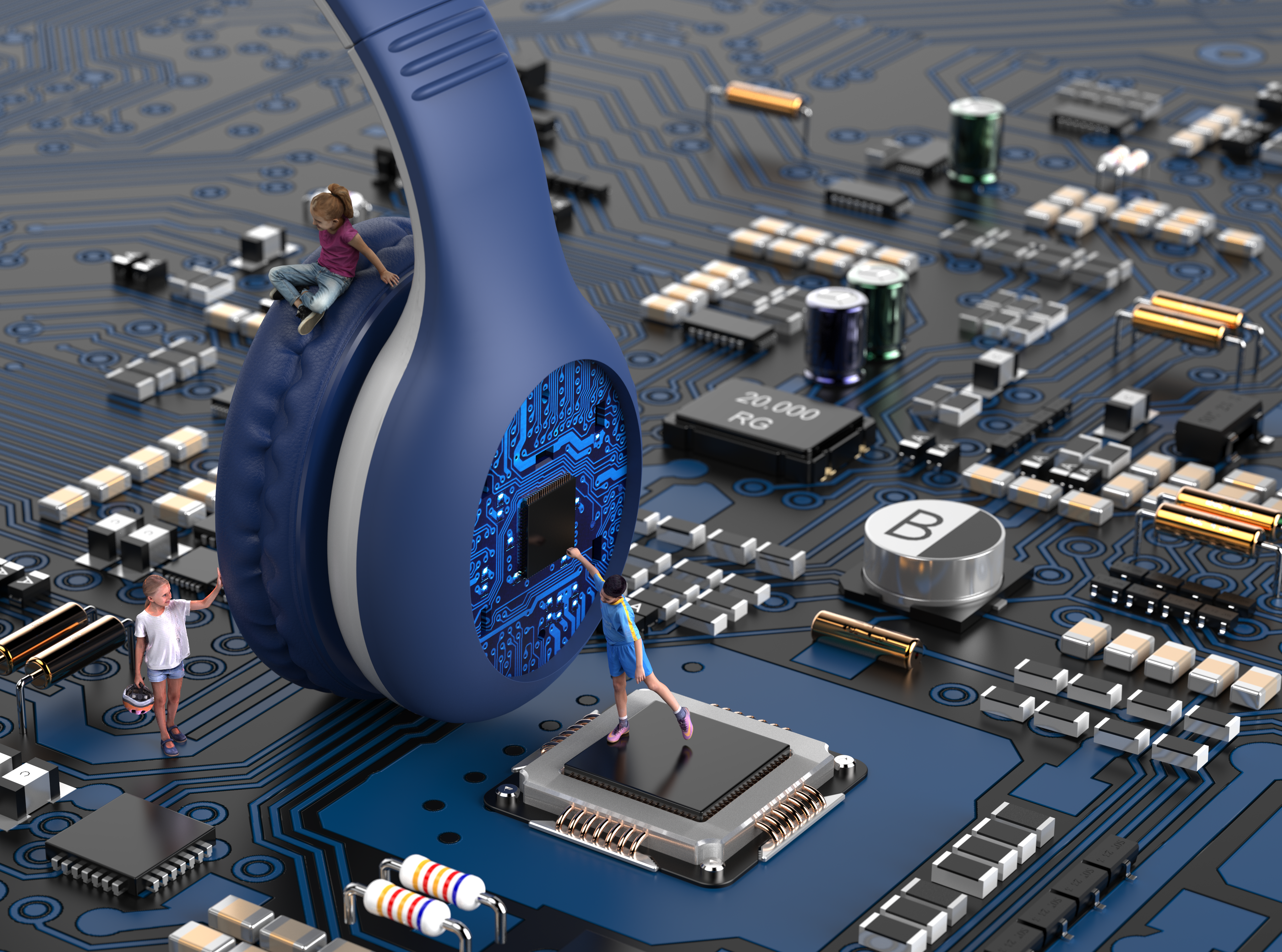 Product rendering，headset，Humidifier，