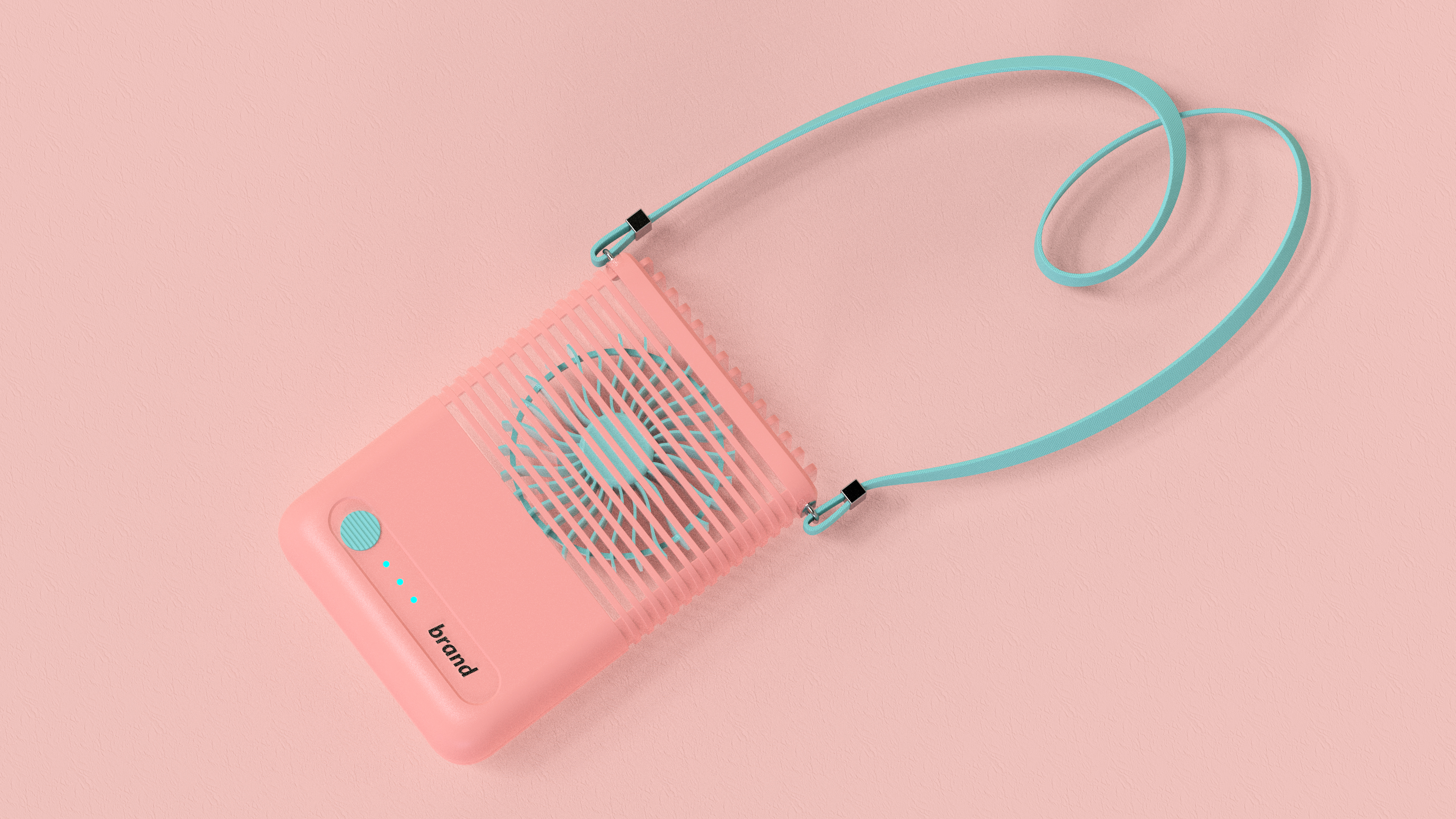 Turbine hanging neck fan, desktop hanging neck can be switched at will，