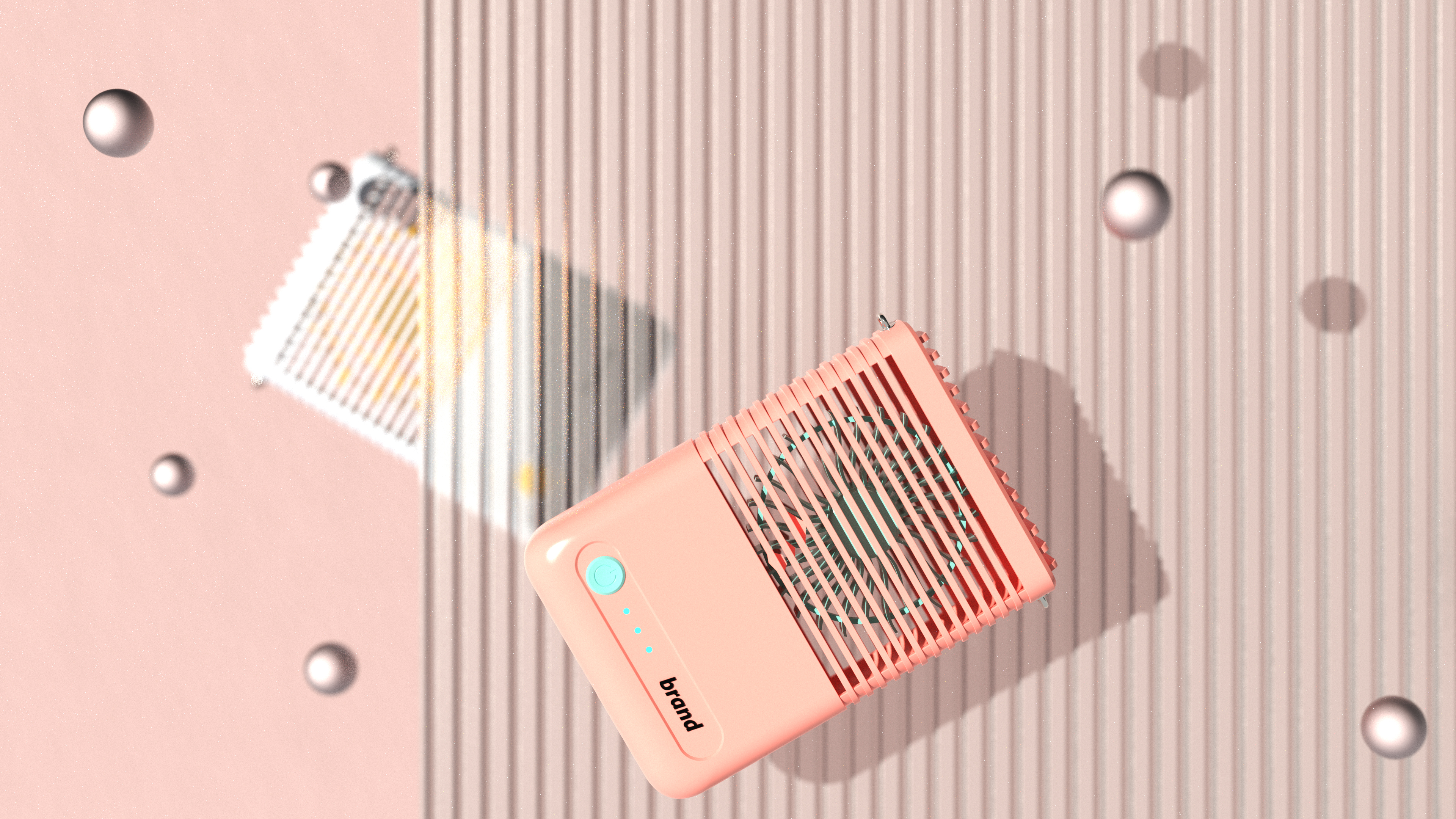 Turbine hanging neck fan, desktop hanging neck can be switched at will，