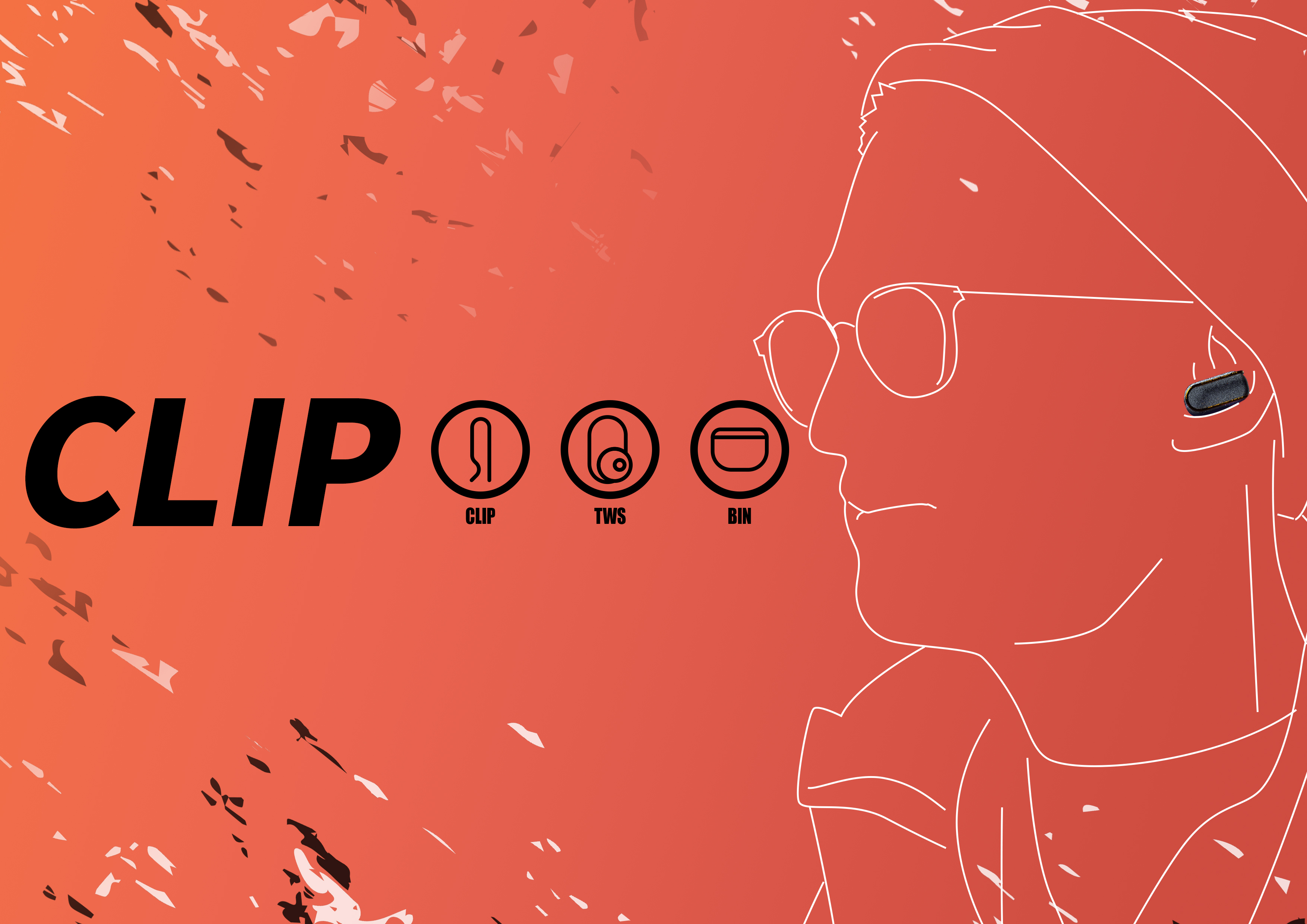 tws，headset，Clip，Electronics，