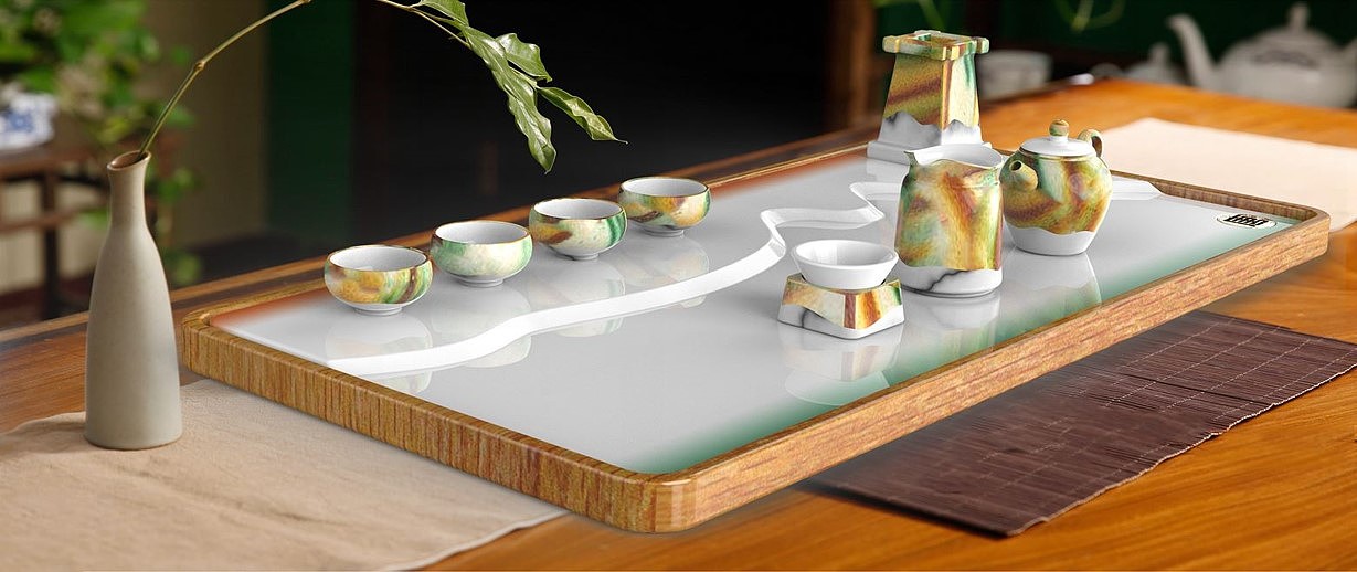 茶具设计-唐三彩元素，