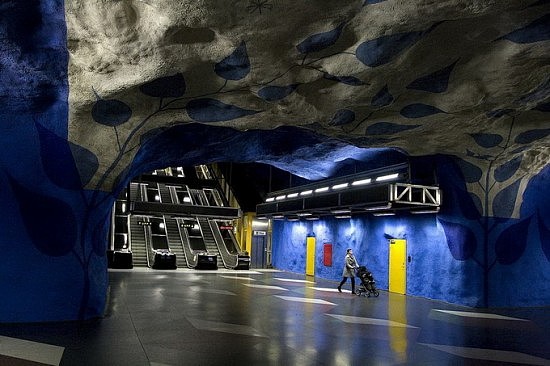 地铁站，建筑，室内，斯德哥尔摩，