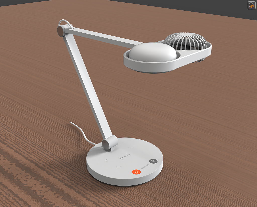 Fan，Desk lamp，Desktop fan，Desk lamp，Mobile wireless charging，Wireless charging，fold，