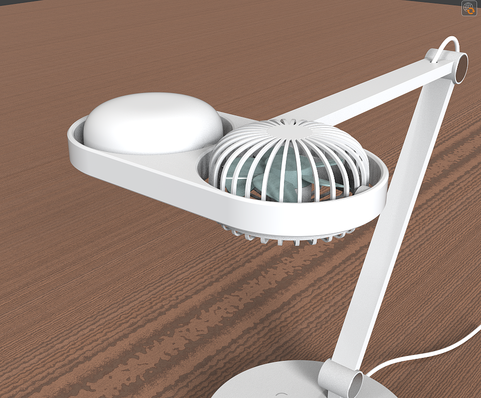 Fan，Desk lamp，Desktop fan，Desk lamp，Mobile wireless charging，Wireless charging，fold，