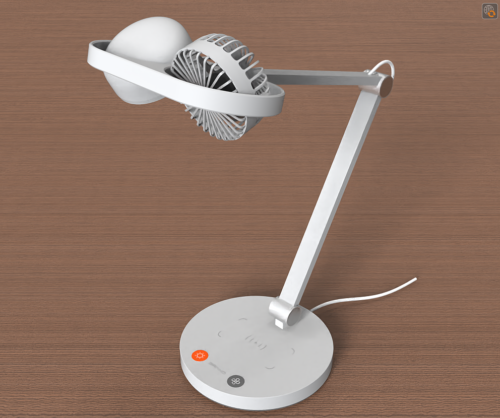 Fan，Desk lamp，Desktop fan，Desk lamp，Mobile wireless charging，Wireless charging，fold，