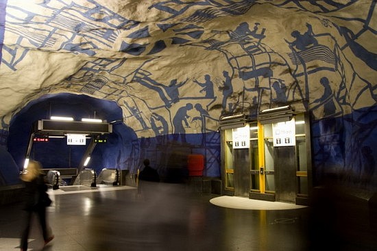 地铁站，建筑，室内，斯德哥尔摩，