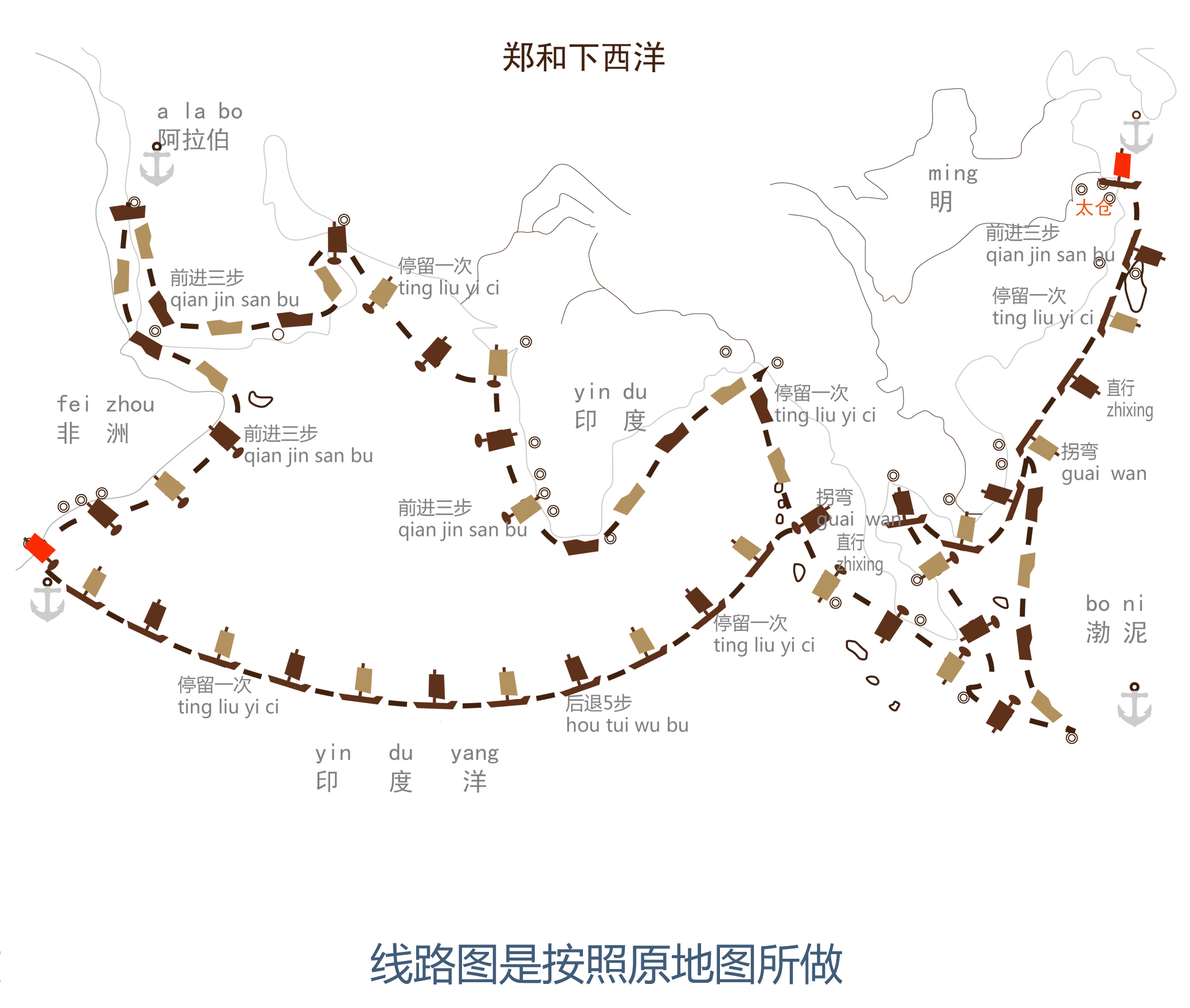 郑和航海路线图片