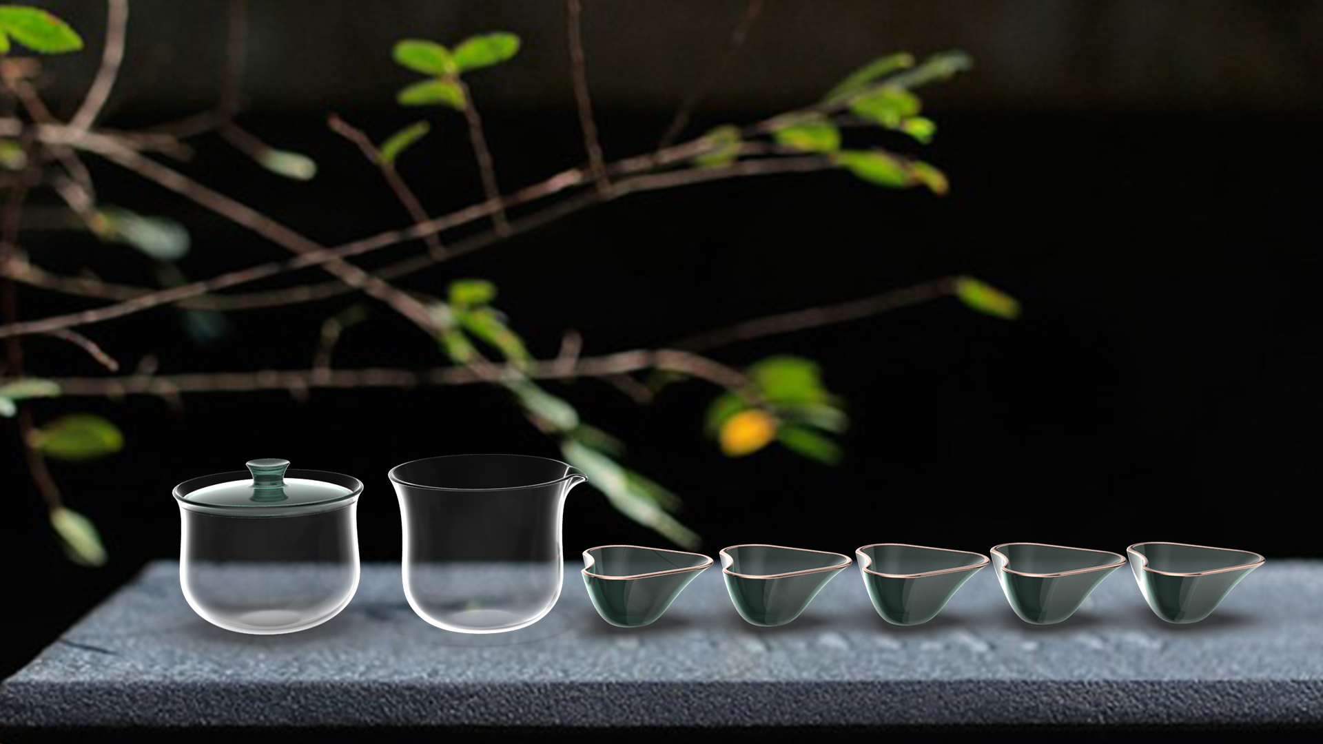 tea set，Glass，Lasting appeal，Lotus，