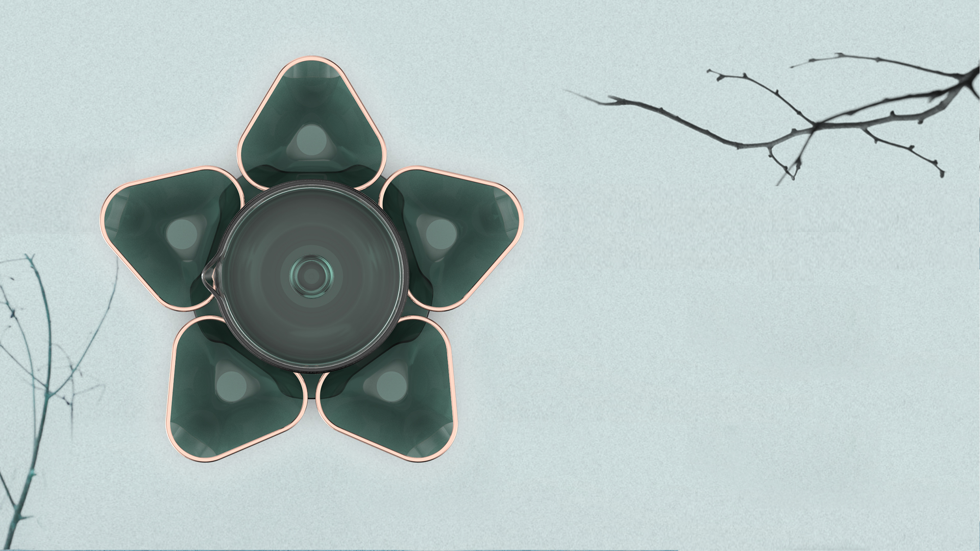 tea set，Glass，Lasting appeal，Lotus，