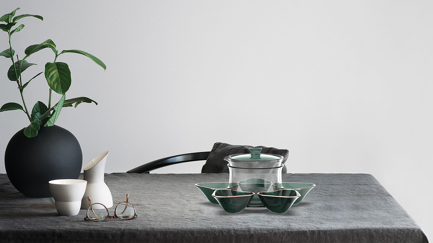 tea set，Glass，Lasting appeal，Lotus，