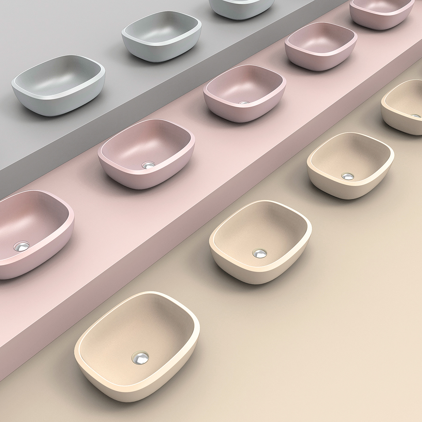 Wash basin，white，cascade，Golden A'，Wash basin，